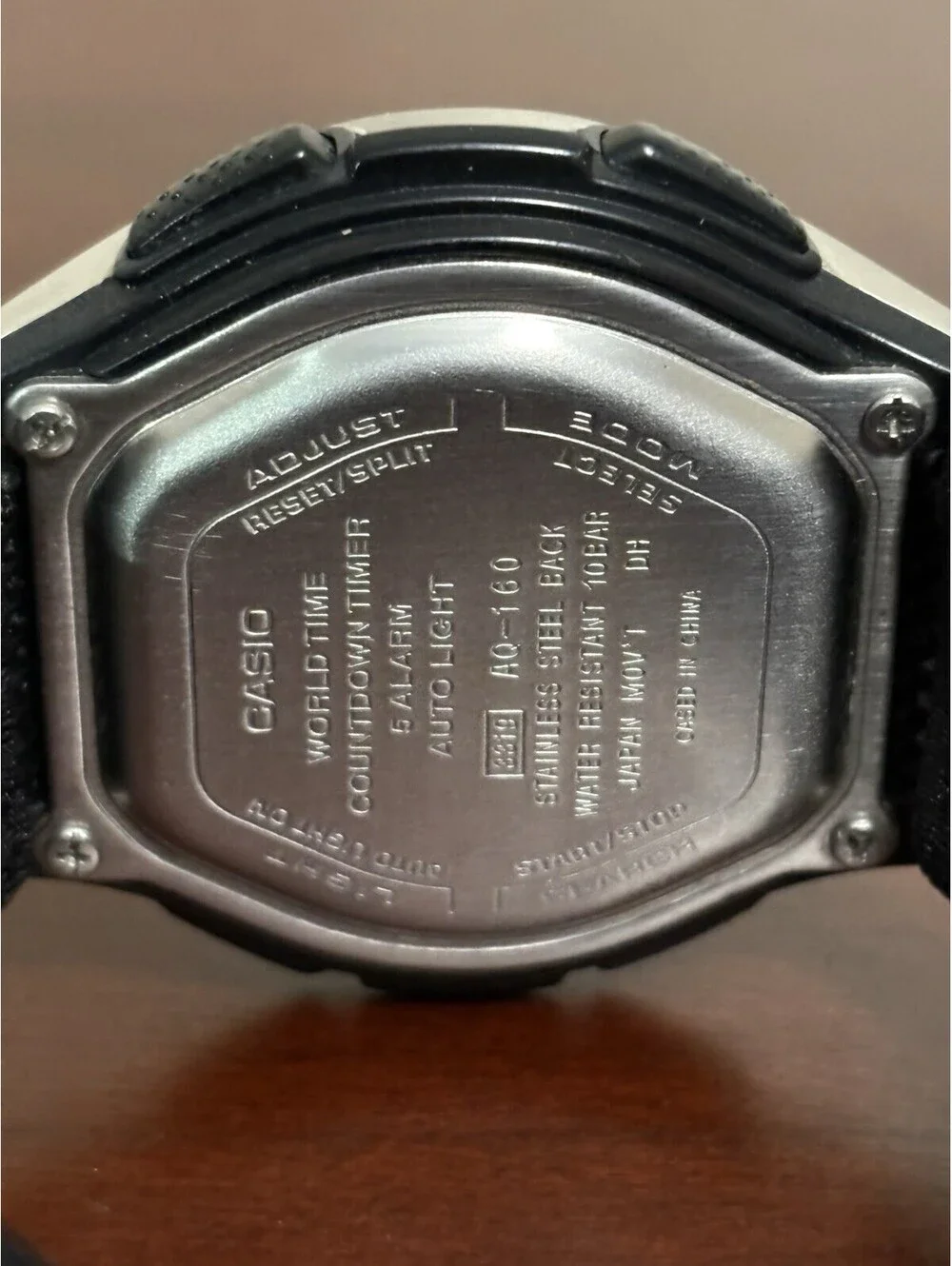 CASIO Illuminator 3319 AQ-160 World Timer 5 Alarms Mens Watch 43mm Works Great